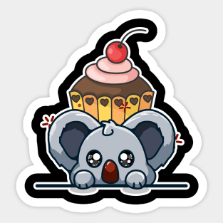 Koala and cupcake Sticker